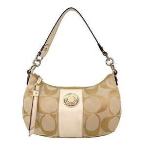 COACH Signature Stripe Demi Cream Beige Jacquard Handbag - A1220-F19218